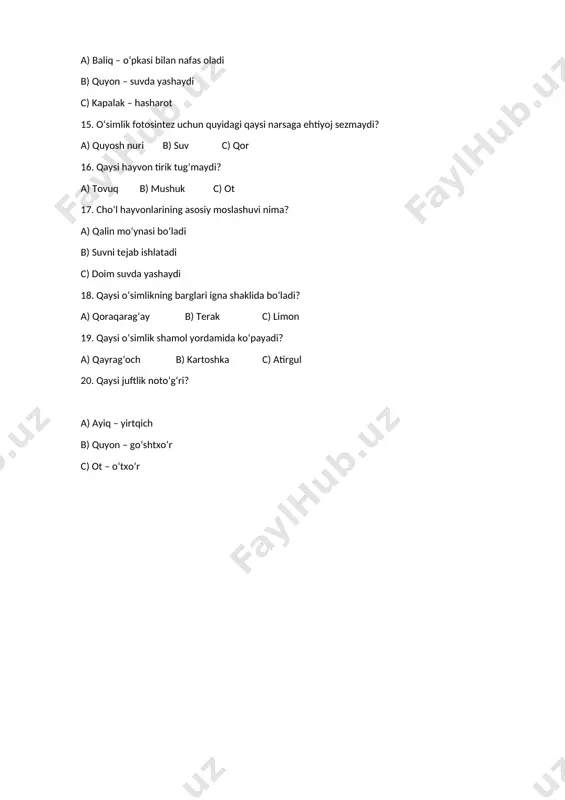 tabiiy fan nazorat ishi - Page 2
