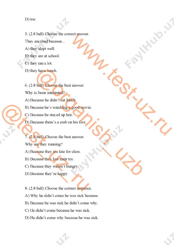 5 sinf english chsb-4 var 1 - Page 2