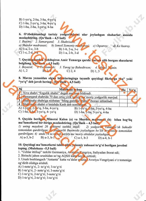5 sinf tarix chsb-3 var 1 - Page 2