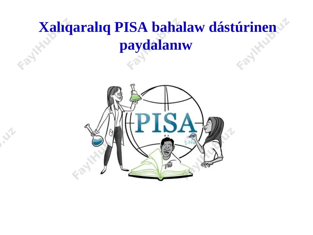 qara bahalaw dástúrleri bar? usılar sıyaqlı bir qansha xalıqara dástúrler bar bolıp, olar rawajlanǵan mámleketlerdegi tálim sapasın jáned asırıwda keń qollanılmaqta. pisa – oqıwshılardıń ilimiy jetiskenliklerin bahalawdıń xalıqara dástúri pisa (inglizche - programme for international student assessment) – túrli mámleketlerde 15 jaslı oqıwshılardıń sawatqanlıǵı (oqıw, matematika, tábiyiy pánler) hámde bilimlerin ámeliyatta qollaw qábiyletin bahalawshı dástúr. bul dástúr 3 jılda bir martebe ótkiziledi. dáslep 1997-jılda islep shıǵılǵan hámde 2000-jılda birinshi mártebe qollanılǵan. pisa boyınsha bahanıń 50 ballǵa asıwı hár jıılıq jalpı ishki ónimniń (jio) nıń 1% ga ósiwin tamiyinleydi. qatnasıwshı mámleketler sanı 2000 jıl 2009 jıl 2006 jıl 2003 jıl 2012 jıl 2015 jıl 72 pisa testlerinde qatnasıwshı mámleketlerdiń saı artıp barmaqta. 2018 jıl 78 pisadaoqıwshılardıń bilim dárejesi 5 basqısh boyınsha anıqlanadı. 4-bandida: monitoring processi ushın qadaǵalaw (test, jazba jumıslar, sorawnamalar, awızeki sorawnamalar, audio, video) materiallardı tayarlawda olardıń ulıwma kóleminiń 20% ine shekem oqıwshılardıń psixofiziologiyasına mas keletuǵın, oqıw dástúri hám sabaqlıqlardan …