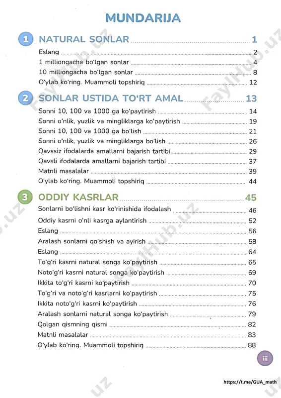 5-sinf matematika darsligi (1.natural sonlar) 2024 - Page 2