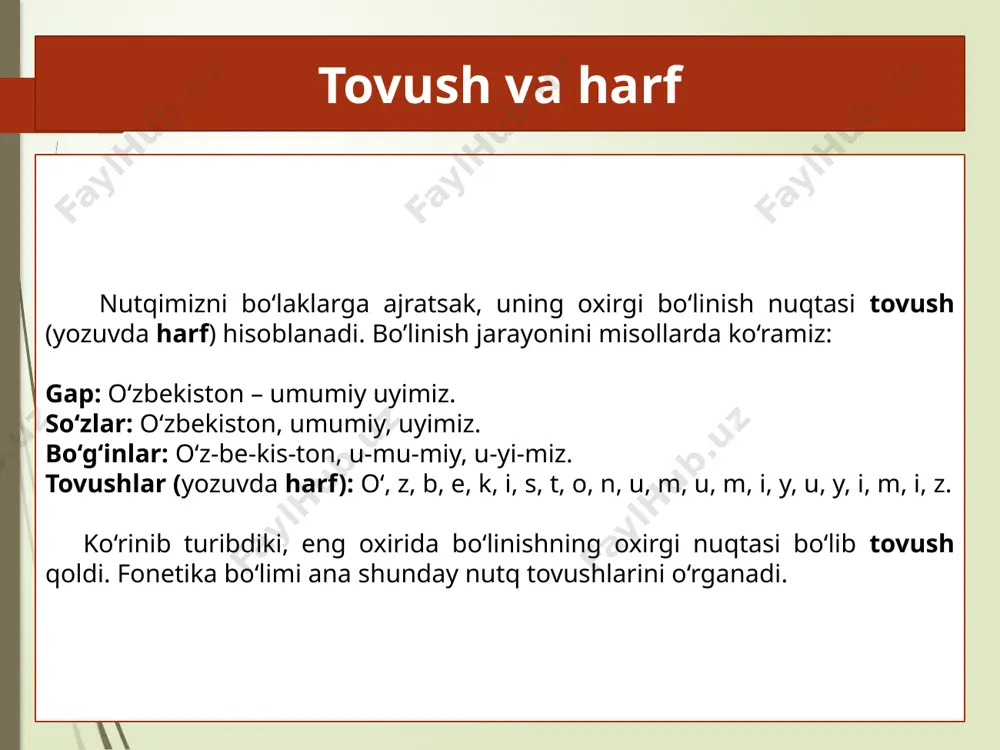 charchashgan. biroq hech kim sovuq yoki yomg‘irni xohlamaydi. quyosh kuchsiz nur socha boshlaydi. kuzning “kulrang kundalig”i hammaga har xil ta’sir qiladi. ba’zilar kuz kunlarida uyida ayiq kabi uxlashni istaydi. tabiat xuddi qariya, oqsoqoldek egilib qolganga o‘xshaydi. ammo shunisi borki, aynan shu faslda kamalakning barcha ranglardagi, turli shakldagi turfa yaproqlarni ko‘rish mumkin. faqat shugina odamga yoqadi. tabiat manzarasi tabiat manzarasi munosabat bildiring. feruzaning zavqlanib gapirishiga sabab nima? unga kuz nimasi bilan yoqadi? abrorning nutqidagi “kulrang kundalik” nimaga ishora qilyapti? bu faslning abrorga yoqqan va yoqmagan tarafl arini ayting. sizga kuz yoqadimi? nega? poliz ekini, kattaligi odam boshidek keladi, mevasi qat-qat yaproqlardan iborat. uning shirasi yo qaynatmasini kunjut yog‘i bilan qo‘shib, tomoq chayqalsa, og‘riqqa foyda bo‘ladi. 37-mashq. berilgan topishmoqli matnni o‘qing. berilgan ta’rif asosida katakchalar ichiga berkingan kuz ne’mati nomini aniqlang. 39-mashq. so‘zlarni to‘g‘ri talaffuz qilib o‘qing. ma’nosidagi farqqa diqqat qiling va ular ishtirokida gaplar tuzing. artish – tozalash archish – po‘stlog‘idan …