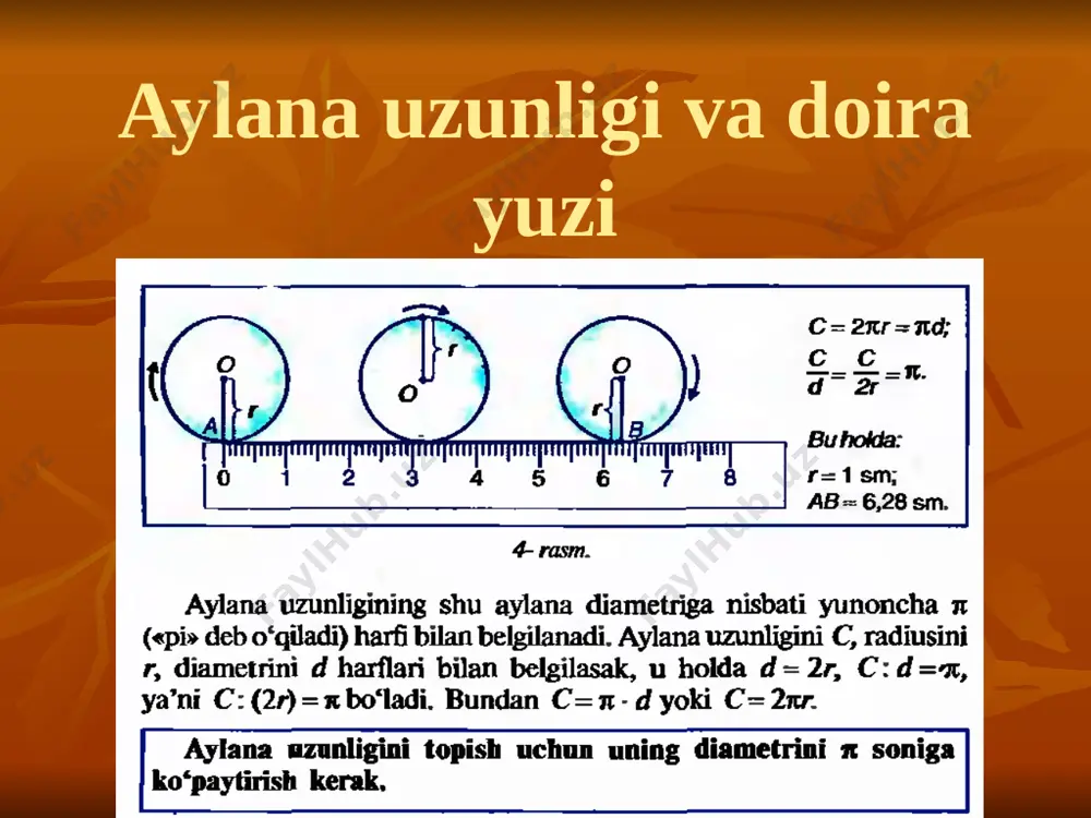 6-sinf matematika 118-119.aylana uzunligi va doira yuzi 2+ - Page 2