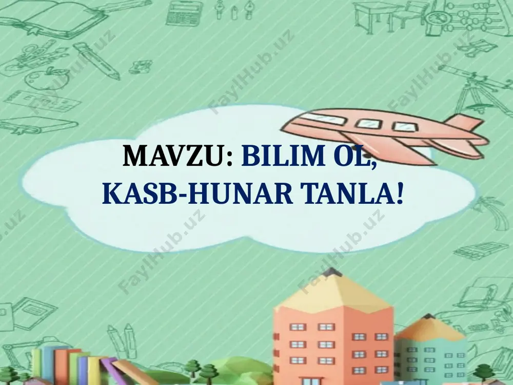 ega bo‘lgan o‘t o‘chiruv chi. xizmat faoliyati davomida u juda ko‘p voqealarni ko‘rdi, yuzlab kishilar ning hayotini saqlab qoldi. kamtarin, jasur o‘t o‘chiruvchi jamoliddin hayitmatov yong‘in ichi dan olti nafar o‘quvchini qutqargani uchun “jasorat” medali bilan taqdirlangan. sergey tobias – toshkentdagi klinikalardan birida otolaringolog (quloq, tomoq, burun kasalliklarini davolovchi shifokor) bo‘lib ishlaydi. u 2019-yil 18-iyul kuni klinikaga ota-onasi behush holda olib kelgan ikki yoshli bolaning hayotini saqlab qoldi. ko‘rsatgan tezkor va be g‘araz yordami uchun o’zbekiston ssv shifokorni “sog‘liqni saqlash a’lochisi” ko‘krak nishoni bilan taqdirladi. uyga vazifa: mavzu yuzasidan berilgan 10-topshiriqni bajarish e’tiboringiz uchun tashakkur image1.jpeg image2.jpeg image3.jpeg image4.jpeg image5.jpeg image6.jpeg image7.jpeg image8.jpeg image9.jpeg image10.jpeg image11.jpeg image12.jpeg image13.jpeg image14.jpeg image15.jpeg image16.jpeg image17.jpeg image18.jpeg image19.jpeg image20.jpeg image21.jpeg image22.jpeg image23.png image24.jpeg image25.jpeg