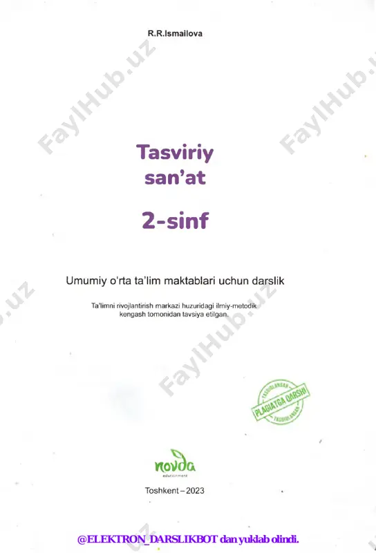yiliga 300 kun quyosh charaqlab turadigan issiq va mehmondo'st o'lka. tabiat mamlakatimizni ajoyib go'zallik bilan siylagan. mamlakatimiz betakror me’morchilik inshootlariga ega. qadimiy me’moriy ansambllar va yangi davr me’morchiligi 0 ‘zbekiston aholisi va mehmonlarining ko'zini quvontiradi. @elektron_darslikbot dan yuklab olindi. 1 -2 -d a rs la r • o'zbekiston nimalari bilan dunyoga mashhur? • siz qaysi shahar yoki qishloqda yashaysiz? • nima uchun o‘z o‘lkangizni yaxshi ko'rasiz? • siz qanday diqqatga sazovor joylarni bilasiz? v rasm daftaringizga “mening 0 ‘zbekistonim” mavzusida rasm chizing. * o'zbekiston hunarmandchilik namunalari bilan butun dunyoga mashhur. @elektron_darslikbot dan yuklab olindi. v kuz faslini tasvirlaymiz to‘g‘ri, ularda kuz fasli tasvirlangan. kuz doim yilning o'ziga xos mavsumi bo'lgan. shoirlar unga atab she’rlar bag'ishlaydilar, bastakorlar musiqa bastalaydilar, rejissorlar o‘z filmlarida kuzgi manzaralarni tasvirlaydilar. * @elektron_darslikbot dan yuklab olindi. 3-dars bu - buyuk rassom isaak levitanning “oltin kuz” deb nomlangan kartinasi. bu - tatyana skoroxodovaning “kuzgi natyurmort” nomli kartinasi. rasm …