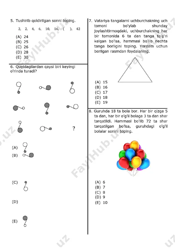1-2-sinf mantiqiy olimpiada topshiriqlari - Page 2