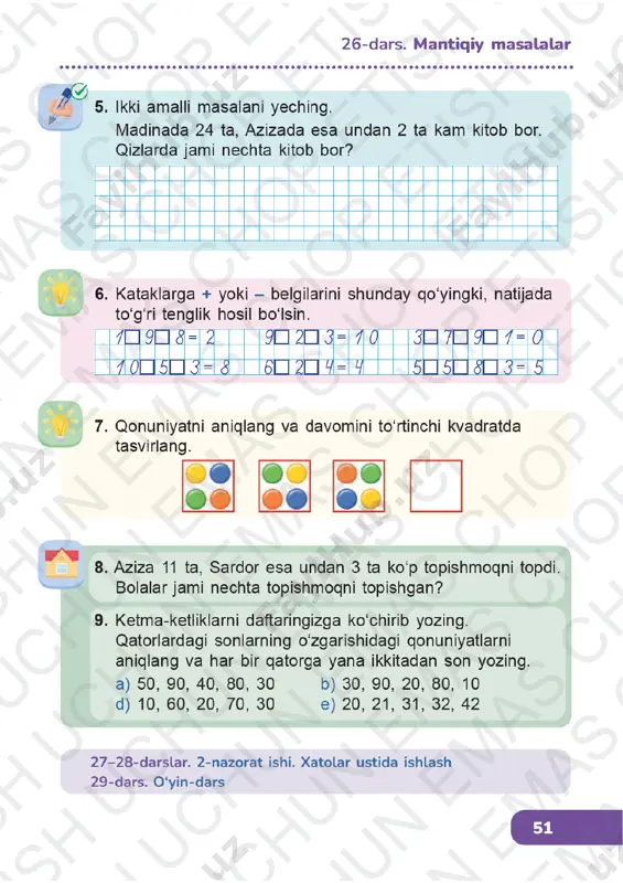 matematika 1-sinf (2) 26-30-darslar - Page 2