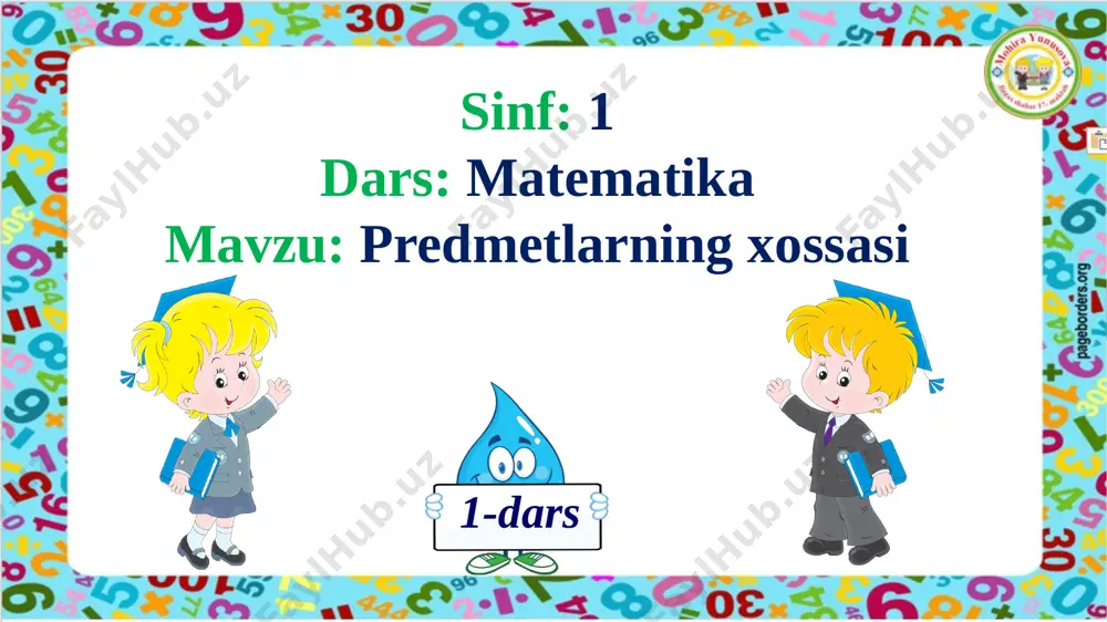 1-sinf matematika 1-dars predmetlarning xossasi - Page 2