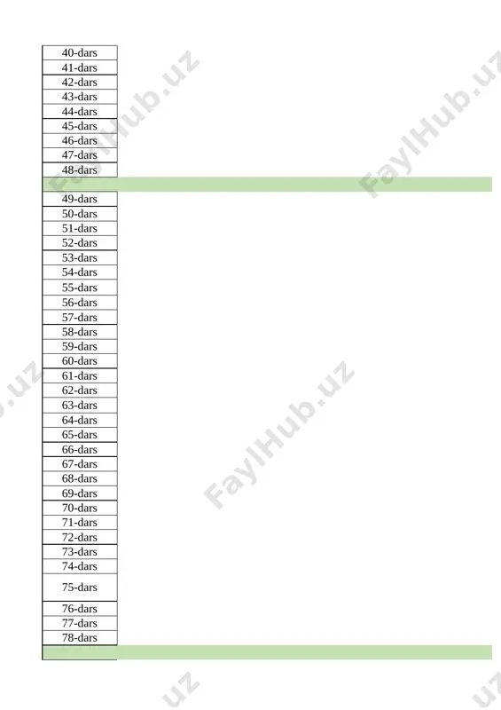 ter 1 51-dars grammatik: präteritum 1 52-dars übungen machen 1 53-dars ein märchen lesen. es war einmal … 1 54-dars grammatik: sätze mit als und wenn 1 55-dars fortsetzung des märchens schreiben 1 56-dars theater spielen. die wichtigen informationen in einem interview verstehen 1 57-dars grammatik: adjektiv vor nomen 1 58-dars adjektive zu den märchenfiguren/ übungen machen 1 59-dars gruppenarbeit. eine szene schreiben 1 60-dars spielstunde: lesetheater 1 61-dars wortschatzarbeit 1 62-dars mein ich-buch 10 1 63-dars test zu lektion 10 1 64-dars über tagesbeschäftigungen sprechen 1 65-dars radio für kinder 1 66-dars grammatik: adjektiv vor nomen 1 67-dars kinderradio für einen tag: ein programm vorstellen 1 68-dars was läuft im fernsehen? 1 69-dars übungen machen 1 70-dars fernsehtipps: lieblingssendung vorstellen 1 71-dars grammatik: relativsatz 1 72-dars nur noch ein spiel …(anfang des tagebuch-projekts) 1 73-dars tipps und bitten verstehen 1 74-dars kurznachrichten schreiben/ satzmodelle 1 75-dars tagebuch-projektvorstellung/ diagramme vergleichen/ …