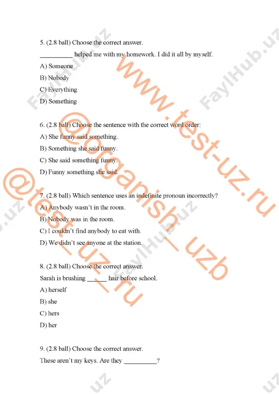 7 sinf english chsb-4 var 1 - Page 2
