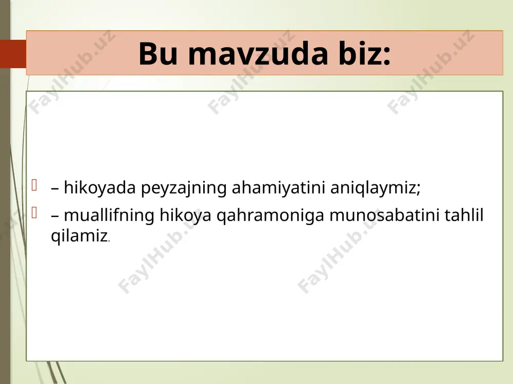 nandalarni o’ldirish uchun ishlatiladigan modda yard-0.95 dinamit-portlovchi modda matamoq-birlashtirib bog’lamoq xufton-quyosh botgandan keyingi vaqt lug’at eslab qoling! asarning boshlanishi yangi meksika shimolidagi ulkan chorva yaylovi kurrumpo deb ataladi. yaylovning o‘rkach-o‘rkach adirlari bor, sero‘t-sero‘t o‘tloqlari bor, poda-poda mollari bor, soylarida zilol-zilol suvlari bor. zilol suvlari oqib borib-borib, kurrumpo daryosiga quyiladi, shu boisdan ham yaylov ana shu daryo nomi bilan ataladi. yaylovda lobo degan bir qari bo‘ri hukm suradi. qari lobo arloni bo‘ri, olis yillardan buyon kurrumpo vodiysi mollarini qiyratib kelayotgan kulrang bo‘rilar galasining arsloni. vodiy cho‘pon-cho‘liqlari loboning kimligini yaxshi biladi, darhaqiqat, lobo galasi doxil bo‘lgan makon qiyomat-qoyim bo‘lib, podachilarni zir qaqshatadi. qari lobo bahaybat bo‘ri, ayyor, ham kuch-qudratli bo‘ri. tunlari uvullaganda vodiyliklar uni ovozidan bilib oladi. savolga diqqat qiling! lobo va uning galasi tasviriga e’tibor bering. muallif bo‘rilarga xos xususiyatlarni ochib berishda qanday vositalardan foydalangan? “blanka” – kim? galadagi har bir bo‘rining o‘z fe’l-atvori, rang-ro‘yi bor. birovi o‘ta go‘zal, oppoq tanli …