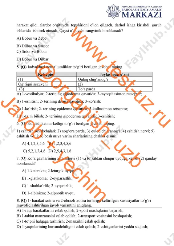 8 sinf biologiya chsb original - Page 2