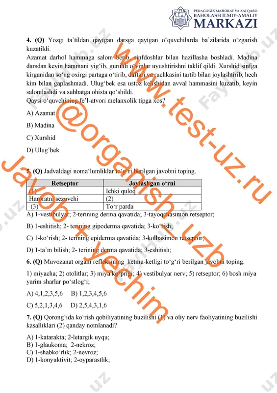 8 sinf biologiya chsb demo - Page 2