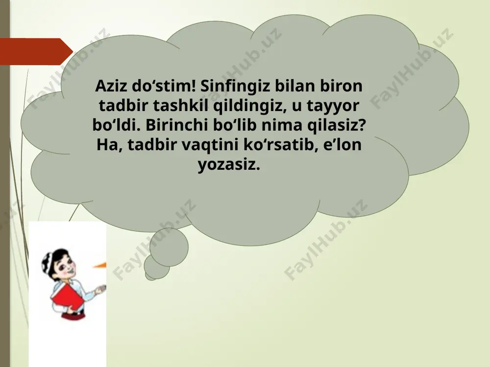shkent– 2020 ushbu taqdimot slaydi mahsulotidir. diqqat! ushbu mahsulotni tijoriy maqsadda ko‘paytirish javobgarlikka sabab bo‘ladi! image3.jpeg image4.png image14.png image15.png image16.jpg image6.png