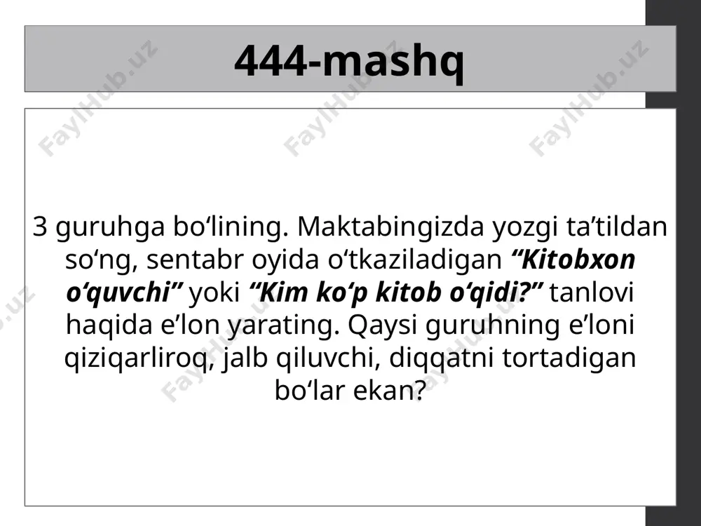 5-sinf. ish qog‘ozlari. e’lon, xat (davomi) - Page 2