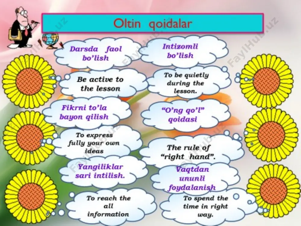 yatlarda sabrli va sabrsiz ekanligingizni belgilang. 1-vaziyat. shifokor xonasi oldida navbat kutayotganlar ko‘p. 2-vaziyat. siz yangi planshet olishni juda hohlayapsiz, tug’ilgan kuningizga esa hali bir oy bor. 3-vaziyat. samalyot reysi kechikmoqda, yo’lovchilar kutish zalida kutmoqdalar. diqqat bilan o’qing siz deyarli har kuni sabr qilish holatiga duch kelasiz, buni o‘zi n giz hatto sezmasligingiz ham mumkin. har kuni maktabga borasiz, dars da o‘tirasiz va o‘qituvchining so‘zlarini tinglaysiz, do‘konda navbatda turasiz, ukangiz yoki singlingizga qaraysiz, televizorda v imli filmingiz boshlanishini kutasiz, uy vazifalaringizni tayyorlaysiz,maq sadlar qo‘yasiz va ularga eri shish uchun intilasiz. rasmlarga qarang va ularni nomlang. qaysi birini yoqtirasiz? o‘z misollaringiz bilan to‘ldiring. 4-topshiriq 5-topshiriq: ifodalardan birini tanlang va o‘z tanlovin-gizni tushuntirib bering. har kimsaki, aylamas oshuqmoqni xayol, yaproqni ipak qilur, chechak bargini bol. alisher navoiy sabr aylagan kishi yetar oxir murodga shoshqaloq yetolmas ishning adog‘iga. sa’diy sheroziy uyga vazifa darajangizni aniqlang ruknida berilgan jadvalni daftaringizga ko‘chiring va to‘ldiring. mustaqil tayyorlash …