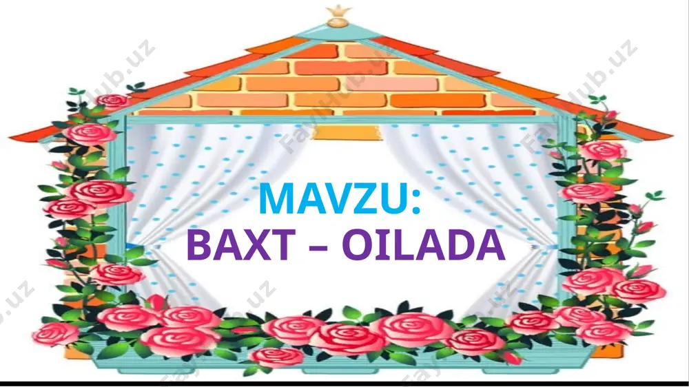 ishi, baxtli boʻlib izzat-hurmat topishi, jahongir boʻlishi yoki zaif boʻlib xorlikka tushishi, baxtsizlik yukini tortishi, e’tibordan qolib, oʻzgalarga tobe va qul, asir boʻlishi ularning oʻz ota-onalaridan bolalikda olgan tarbiyalariga bogʻliq. abdurauf fitrat bobo-buvi – nevaralarning himoyachilari uyga vazifa: image1.jpg image2.jpg image3.png image4.jpg image5.jpg image6.png image7.png image8.jpg image9.jpg image10.jpg image11.png image12.jpg image13.jpg image14.jpg image15.jpg image16.jpg image17.jpg image18.png image19.png