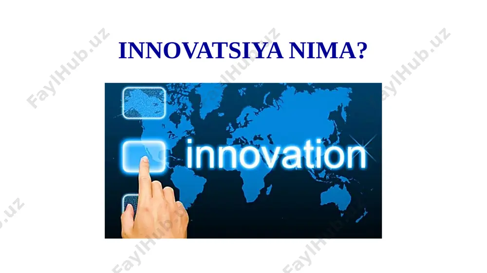 a mazali non tayyorlash sirini topgan. innovatsiya – bu faqat mahsulot emas. bu, birinchi navbatda, xizmat ko‘rsatish, biznes-jarayon yoki biznes-modeldir. tushunarli tilda aytganda, innovatsiya – yashash tarzimiz va qadr-qimmatini oshiruvchi omildir. quyidagi kompaniyalarning qanday ilg‘or va innovatsion mahsulotlari ularning qadr-qimmatini oshirayotganini aniqlang. ijodiy fikrlash yangi g‘oyalar orqali odamlar hayotini yaxshilash, insonlar va imkoniyatlarni bir-biri bilan bog‘lash, ya’ni uyg’unlikka keltirish degani. bu borada omadi chopgan odamlardan muvaffaqiyatlarining sirini so‘rasangiz, ular bor-yo‘g‘i boshqalar e’tibor qaratmagan nimagadir diqqat qilishganini aytishadi. ular aslida yig‘ilgan tajribani jamlab, bilimlarni o‘zaro bog’lay olganlar. o‘z sohasida yetakchi insonlar hamda bu insonlarga ergashuvchilar o‘rtasidagi yagona farq – innovatsiya, ya’ni ilg‘or fikrdir. muvaffaqiyatsizlikka uchramay turib, yangilik yaratib bo‘lmaydi. ijodiy yaratuvchanlik yangi g’oyalarni o‘ylash, innovatsiya – ilg’or ishlarni amalga oshirishdir. buni uddalash uchun muvaffaqiyatsizlikdan qo’rqmaslik kerak. ilmga chanqoq bolaning kompaniya rahbariga aylanishi sundar pichai 2004-yilda «google» kompaniyasidagi faoliyatini oddiy menejerlik lavozimidan boshlagan pichai 2015-yilda kompaniyaning rahbariga aylandi. pichai «google chrome», «chrome …