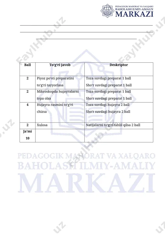 9-sinf biologiya bsb-3 2-chorak @summativ_formativ_baholash - Page 2