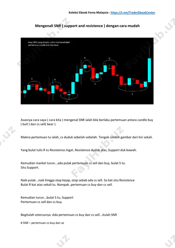 an ? ingat..lepas break mesti ada retest baru entry. ok tengok contoh gambar. mula dari nombor 1. saya tulis..1...1...2...2...3...3 ok tengok. nombor 1 dari bawah. situ support. market naik...naik...naik..dan stop kejap kat atas tu, ada kotak resistence. kenapa resistence ? sebab pertemuan cs buy dan cs sell....kan... no 1 atas kena break no 1 kat bawah tu...baru la petanda market nak tukar trend. kalau tak break...market akan buat ‘ new high’ atau bahasa mudahnya..akan naik lebih tinggi dari no 1 atas tu. market memang tak break no 1 bawah...so dia naik lagi buat ‘ new high’ melebihi no 1. no 1 atas tu resistence kan. ingat.... tengok no 2. market naik hingga buat ‘ new high’. kita tunggu nak sell je ni..biarla dia naik tinggi mana pun, kita tunggu market letih. tunggu market bagi signal nak reverse / nak u turn. https://t.me/traderebookcenter koleksi ebook forex malaysia - https://t.me/traderebookcenter dari no …