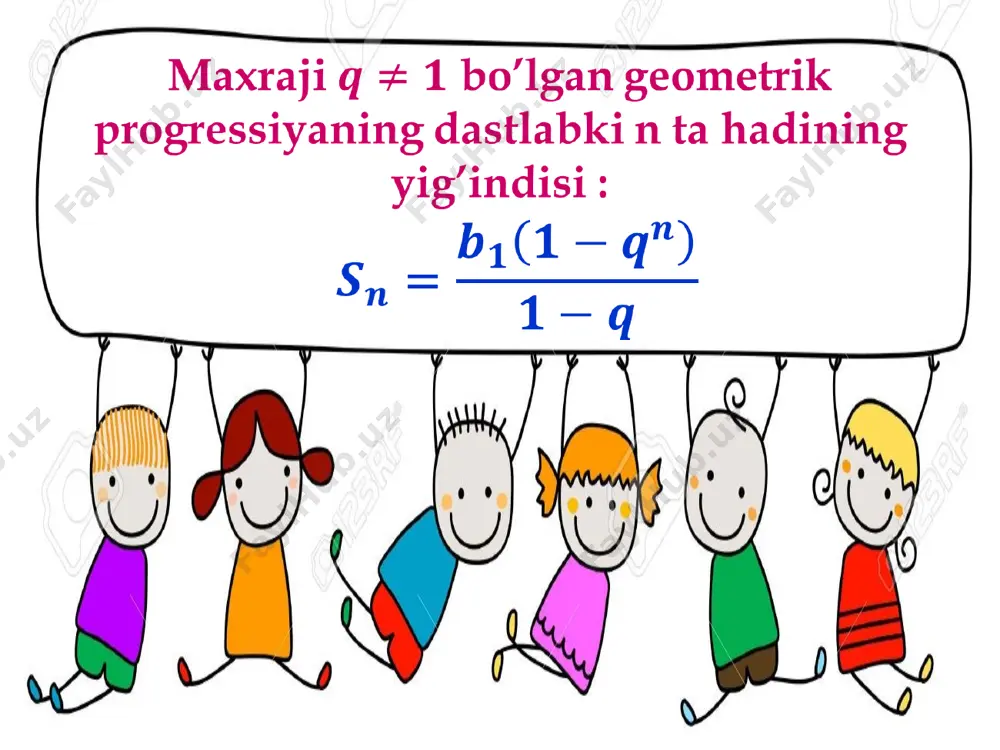 geometrik progressiya dastlabki n ta hadi yig'indisi - Page 2