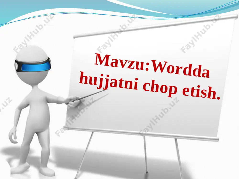 amma printerlar ham bunday xususiyatga ega emas. kitobcha shaklida chop etish xususiyatini “hp laserjet 1300”rusumli printer misolida ko’ramiz. lavha bir necha bo’limdan iborat bo’lib, hujjatni kitobcha shaklida chop etish uchun yakuniy ishlov(okonch. obrabotka) bo’limiga kiriladi. undagi hujjat parametrlari (parametri dokumenta) bandidan ikkala tomoniga chop etish (pechat na oboix storonax) ko’rsatmasi tanlanadi. buklet maketida(maket bukleta) taklif etilgan ko’rsatmalardan chap tomondan muqovalash(pereplet po levomu krayu) ko’rsatmasi tanlanadi. ok tugmasi bosilsa, yana chop etish lavhasiga qaytiladi. lavhadagi ok tugmasi bosilsa hujjat chop etila boshlaydi. savol va topshiriqlar 1. qaysi tugma yordamida hujjatni chop etish mumkin? 2.hujjatning joriy sahifasini chop etish qanday amalga oshiriladi? 3. hujjatning ketma –ket kelmagam bir nechta sahifasini bir yo’la chop etish mumkinmi? 4. hujjatning faqat belgilangan qismini chop etish qanday amalga oshiriladi? 5. hujjatning faqat juft tartib raqamli sahifalarini chop etish qanday amalga oshiriladi? 6. hujjatni bir yo’la 3 nushada chop etish uchun qanday amallarni bajarish kerak? darslikning 67-betidagi …