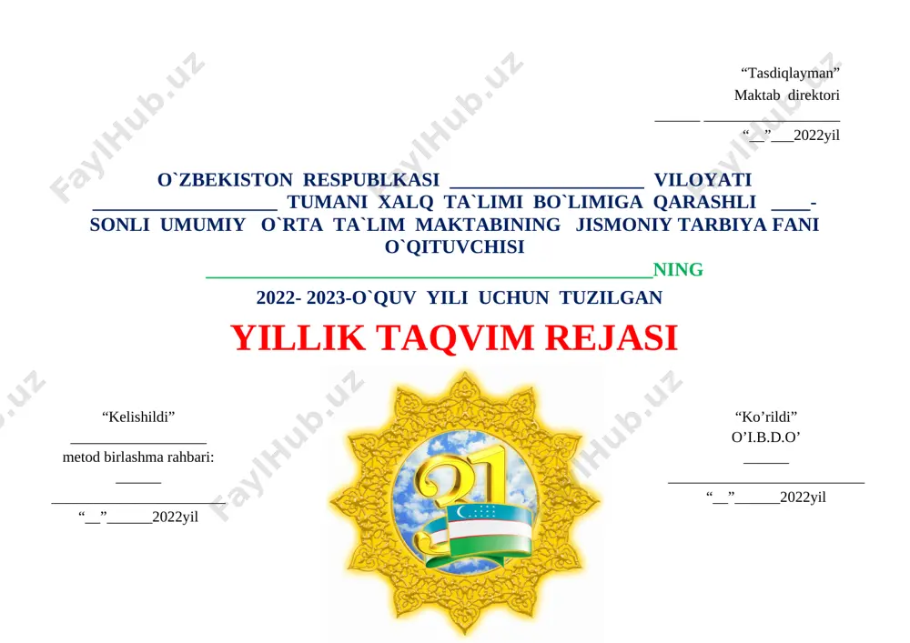 uniladi. ta’limiy vazifani amalga oshirishda o‘quvchilarda jismoniy tarbiya va sport to‘g‘risidagi nazariy bilimlar, ya’ni sport turlari, sport anjomlari va ulardan foydalanish hamda xavfsizlik qoidalariga rioya etgan holda yosh-fiziologik xususiyatlariga mos bo‘lgan jismoniy yuklamalarni mustaqil ravishda belgilay olish kabi ma’lumotlarni beradi. tarbiyaviy - jismoniy tarbiya va sport faoliyatining kerakligicha ta’minlash, jismoniy sifatlarni rivojlantirish va aqliy, estetik tarbiyalar bilan shakllantirib boriladi. sog‘lomlashtiruvchi – o‘quvchilarning organizmlari, sog‘lig‘ini mustahkamlash har tomonlama jismonan tarbiyalashga qaratiladi: sog‘lomlashtiruvchi mashqlarni kundalik hayotida qo‘llay olish; jismoniy mashqlarni ketma-ketlikda to‘g‘ri bajarish orqali jismoniy sifatlarni rivojlantirish; sport asbob-anjomlaridan foydalanishning xavfsiz usullarini o‘rgatish; sog‘lom turmush tarziga amal qilish va uni keng jamoatchilik o‘rtasida targ‘ib etish; jismoniy tarbiya va sport faoliyatini kerakligicha ta’minlash; jismoniy sifatlarni rivojlantirish. o‘quvchilarning yosh xususiyatlariga qarab quyidagi vazifalar amalga oshirib boriladi: a) organizmni chiniqtirish; b) jismoniy qobilyatlarni rivojlantirish. jismoniy tarbiya fani tarkibiga “salomatlik asoslari”, “sog‘lom avlod asoslari” hamda “hayot xavfsizligi asoslari” o‘quv kurslarini singdirib o‘qitilishi lozim.jismoniy tarbiya va sog‘lomlashtirishni …