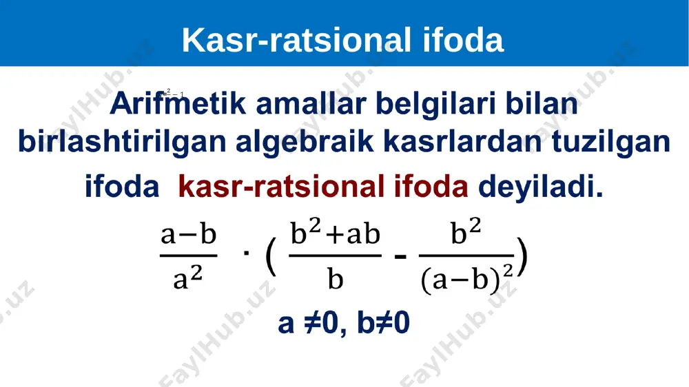 kasr ratsional sonlarni ayniy almashtirish - Page 2