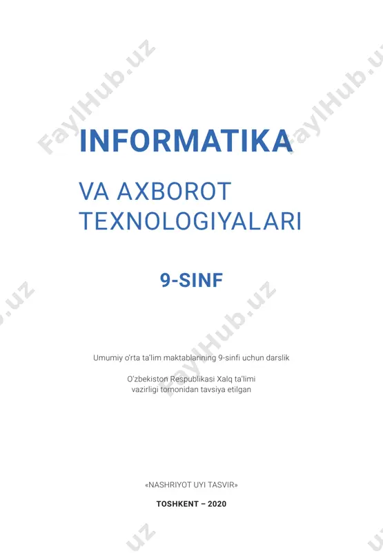 ......... 73 amaliy mashg‘ulot .......................................... 75 tarmoqlanuvchi algoritmlarni dasturlash. if…else operatori ...............................................76 amaliy mashg‘ulot .......................................... 78 tarmoqlanuvchi algoritmlarni dasturlash. elif operatori ..................................................... 79 amaliy mashg‘ulot .......................................... 81 takrorlanuvchi algoritmlarni dasturlash. for operatori ..................................................... 82 amaliy mashg‘ulot .......................................... 85 nazorat ishi ...................................................... 86 takrorlanuvchi algoritmlarni dasturlash. while operatori ................................................. 86 amaliy mashg‘ulot .......................................... 88 sikllarni boshqarish: continue, break operatorlari ....................................................... 89 qism dasturlar: funksiyalar va protseduralar ................................................... 91 amaliy mashg‘ulot .......................................... 95 funksiyalar va o‘zgaruvchilar ....................... 96 amaliy mashg‘ulot .......................................... 98 python dasturlash tili kutubxonasi ............ 100 amaliy mashg‘ulot ........................................ 103 pythonda foydalanuvchi grafik interfeysi bilan ishlash .................................. 104 amaliy mashg‘ulot ........................................ 107 nazorat ishi .................................................... 108 foydalanilgan adabiyotlar va web-saytlar ro‘yxati ..............................................................110 mantiq asoslari ............................................... 4 mantiqiy amallar va ifodalar ......................... 6 mantiqiy ifodalarning rostlik jadvalini tuzish ................................................10 mantiqiy sxemalar ......................................... 13 amaliy mashg‘ul