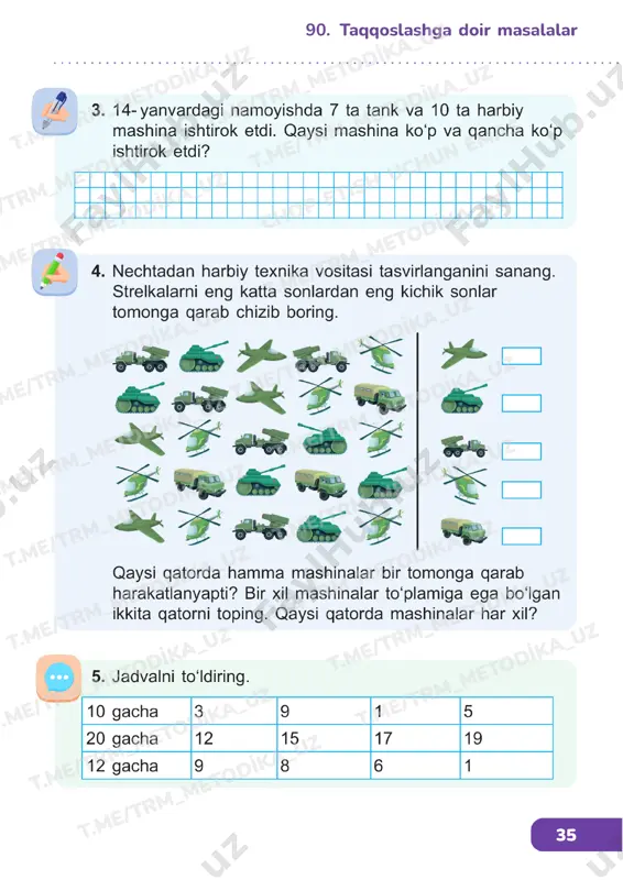 matematika 1 sinf darslik 90-94 - Page 2