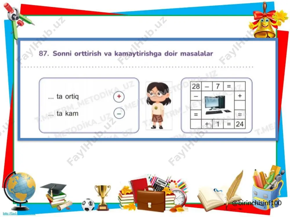 1-sinf matematika 87-dars @birinchisinf100 - Page 2