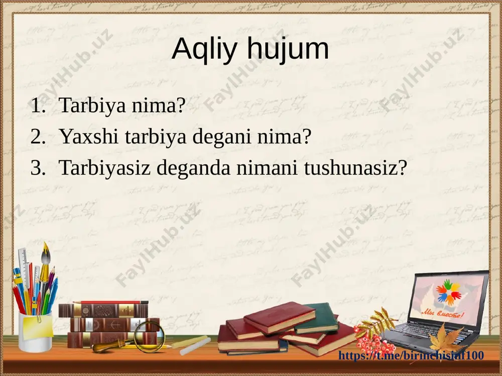 1_sinf_sinf_soati_yaxshi_tarbiya_inson_ziynati_@birinchisinf100 - Page 2
