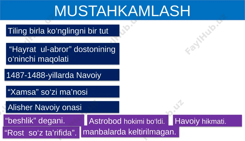 gi – farzandini og‘zida tishlab asrar edi. tishlabon ul moyayi payvandini, og‘zida asrar edi farzandini. sherning qo‘rqishi mazmuni: sher durroj yoniga borib qolsa, bu notavon pirr etib uchardi. yetgach aning boshi uza nogahon, fir eta uchsa edi ul notavon. mazmuni: sher bo‘lsa bolasini og‘zida tishlab, dam-badam to‘qayning goh u yog‘iga borardi, goh bu yog‘iga. sherki tishlab bolasin dam-badam, beshada har yon qo‘yar erdi qadam. notavon- kuchsiz, nimjon lug‘at: sher o‘z bolasini asrashi mazmuni: tishi bilan o‘z bolasini, o‘z jigarporasini yarador qilardi. tish bila aylab bolasi yorasin, yora etib o‘z jigari porasin. mazmuni: sher qo‘rqqanidan seskanib ketar, bolasiga ham tishi botib ketardi. vahm ila seskanmak o‘lub sher ishi, o‘lturur erdi bolasig‘a tishi. sherning muammosi mazmuni: bu tashvishdan ko‘ngli ozor topib, u durroj bilan o‘rtoq bo‘la boshladi. ko‘ngli bu ishdin bo‘lub ozorliq, boshladi durroj bila yorliq. mazmuni: doim unga shu g‘am ichida g‘am, g‘am emas, motam ustiga motam edi. doyim anga bu …