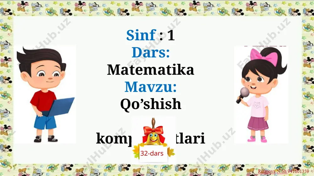1-sinf matematika 32-dars.qo'shish komponentlari - Page 2