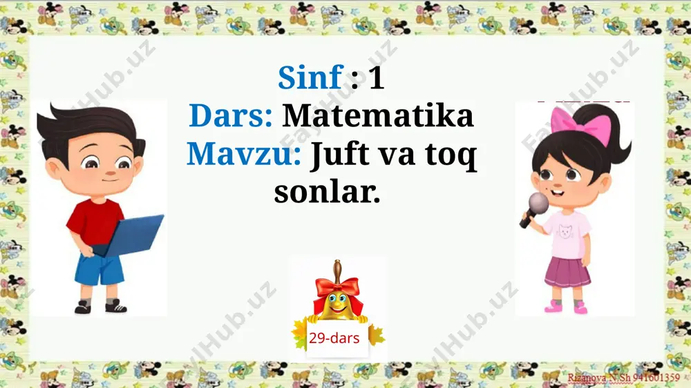 1-sinf matematika 29-dars.juft va toq sonlar - Page 2