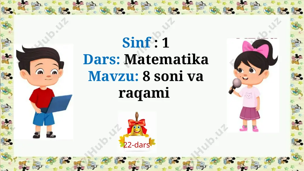1-sinf matematika 23-dars.8 soni va raqami - Page 2