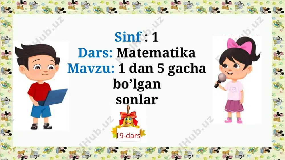 1-sinf matematika 19-dars.1 dan 5 gacha bo'lgan sonlar - Page 2