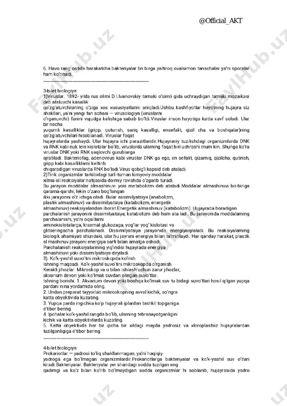 @official_akt 9-sinf biologiya javoblar 2021 to'liq - Page 2