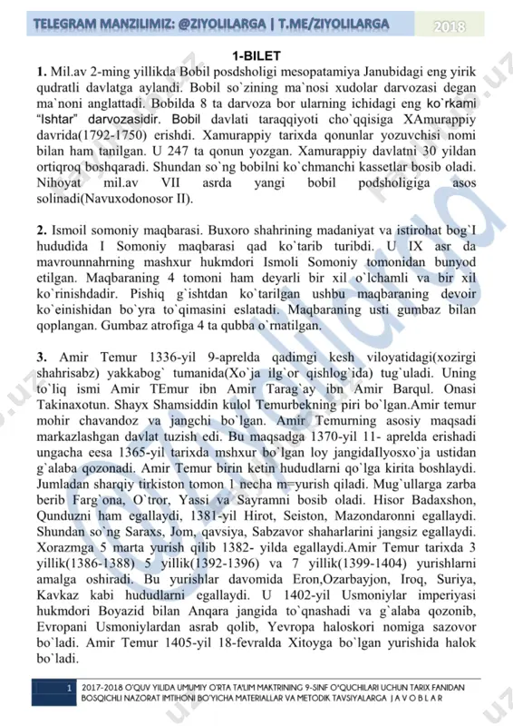 9-sinf imtihon javoblari (@ziyolilarga) - Page 2