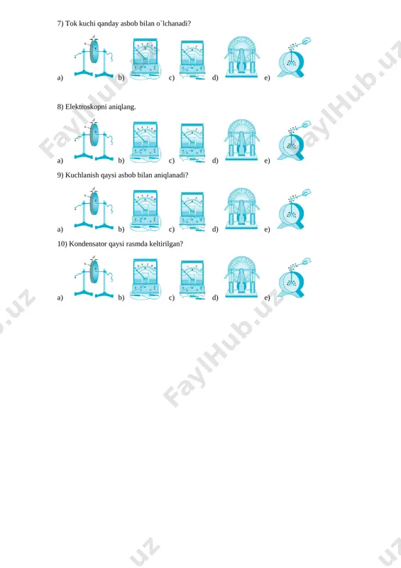 image: ][image: ] a) sirt taranglik b) issiqlikdan kengayish c) diffuziya d) ho`llash 8. [image: ]rasmda qaysi fizik asbob tasvirlangan? a) termometr b) barometr c) psixrometr d) areometr 9. berilgan tasvirlarning qaysi birida ko`zgusimon qaytish tasvirlangan a) [image: ] b) [image: ] c) [image: ] 10. qavariq linzalarni aniqlang. 1 [image: ] 2.[image: ] 3.[image: ] 4. [image: ]5.[image: ] 6.[image: ] a) 1,3,4 b) 1,2,3 c) 2,5,6 d) 3,5,6 image6.png image7.png image8.png image9.png image10.png image11.png image12.png image13.png image14.png image15.png image16.png image17.png image18.jpeg image19.png image20.png image21.jpeg image22.jpeg image23.jpeg image24.jpeg image25.png image26.png image27.png image28.png image29.png image30.png image31.png image32.png image33.png image34.png image35.png image36.png image37.png image38.png image39.png image40.png image41.png image42.png image43.png image44.png image45.png image1.png image46.png image47.png image48.png image49.png image2.png image3.png image4.png image5.png