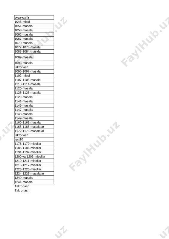 6-sinf matematika 4-charok ish rejasi - Page 2