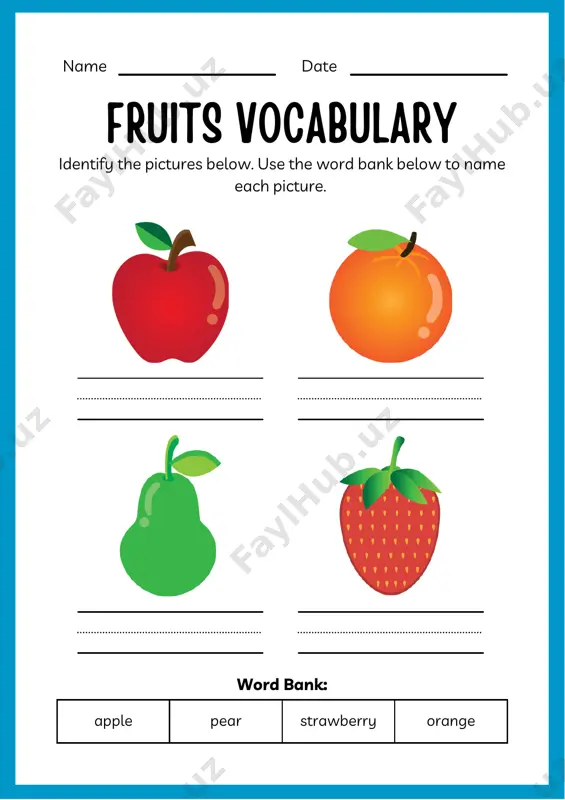 k at the patterns below. cut out the images at the bottom. paste the image that comes next in each pattern. datename finish the pattern look at the patterns below. cut out the images at the bottom. paste the image that comes next in each pattern. datename color the fruit color the picture below. datename color the fruit color the picture below. datename color the fruit color the picture below. datename color the fruit color the picture below. datename color the fruit color the picture below. vegetables esl workbook cucumber sweet potato bell pepper beetroot vegetables identify the pictures below. use the word bank below to name each picture. word bank: datename potato cabbage broccoli turnip vegetables identify the pictures below. use the word bank below to name each picture. word bank: datename artichoke carrot eggplant onion vegetables identify the pictures below. use the word bank below to name each …