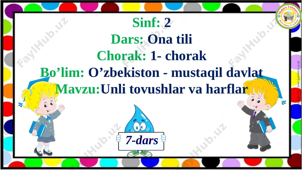 2- sinf ona tili unli tovushlar va harflar 7- dars - Page 2