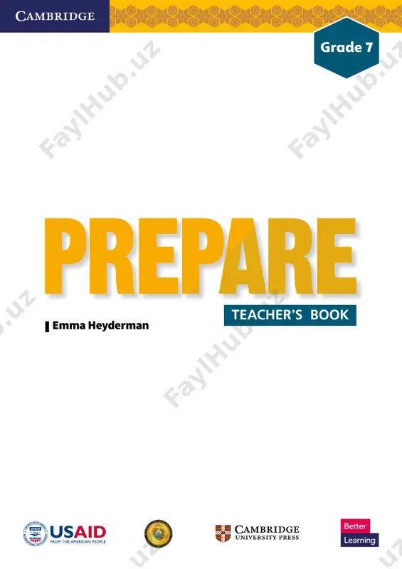 flavia ramos-mattoussi, ramin yazdanpanah, dina vyortkina, lisa horvath, susan iannuzzi, oybek kurbanov, gulnoz nadjemidinova, azima toyirova. textbook reviewers: nilufar tillayeva, ruzikhon adizova, gyulsanem kurbanova. ministry of public education team: shakhboz jurayev, mamura yusupova, lola petrosova, bahtiyar perdeshov, doniyor pulatov, oksana gurchina (review group core team members), shukhrat sattorov, javlonbek meliboev (republican education centre), mukhayyokhon azamova and okhunjon ibrokhimov (department for working with donors and grants). design and production: amici design. kbk 81.2angl 74.268.1 h 64 udk 811.111(072) h 64 isbn 978-9943-7472-4-1 iii letter from the ministry of public education hurmatli o‘qituvchi, sizning ingliz tilini chet tili sifatida o‘rgatishdagi muhim rolingiz va globallashgan dunyoda o‘sib-ulgʻayayotgan o‘zbekiston bolalari va yoshlarining yutuqlariga qo‘shayotgan hissangiz har qachongidan ham yuqori tahsinga sazovor. o‘zbekistonda o‘quvchilarga xxi asrda muvaffaqiyat qozonish uchun zarur bo‘lgan ko‘nikma va malakalarni egallashga imkon beradigan ingliz tilini o‘qitishning yangi bosqichi boshlandi. shu maqsadda, o‘zbekiston respublikasi xalq ta’limi vazirligi aqsh xalqaro taraqqiyot agentligining o‘zbekiston …