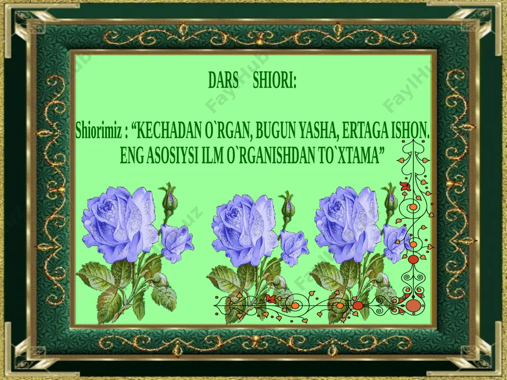 st – inoqmiz har kuni savol: ot deb nimaga aytiladi? 1-o’quvchi: shaxs, narsa-buyum, joy nomlarini bildirib, kim?, nima?, qayer? so’roqlariga javob bo’luvchi mustaqil so’zga ot deyiladi. otlar son, egalik va kelishik qo’shimchalari bilan qo’llaniladi . bobur : bobur atoqli otdir - ot – so’rog’idir uning kim bu men bo’laman bobur nomin bilmagan nomim o’zi ot bor ekanmi biror kim? mensiz ism – nom boburdek o’qing har dam qurilgan qanot zamonda bo’lmaysiz kam savol: sifatga ta’rif bering? 2-o’quvchi: – qanday ?, qanaqa?, so’rolqariga javob bo’lib narsa buyumning belgisini bildirgan so’zlarga sifat deyiladi. belgi deganda rang – tus , maza-ta’m , shakl- hajm , xil – xususiyat kabilar tushuniladi. go’zal : sifat sifat bo’ladi go’zal bu men bo’laman qanday uning so’rog’i nomimdir sifat oddiy daraja u menla go’zallik “chiroyli” ning o’rtogi qalblarga payvand savol: son deb nimaga aytiladi ? 3-o’quvchi: qancha?, necha?, nechanchi? so’roqlariga javob bo’lib , narsalarning son – sanog’ini va …
