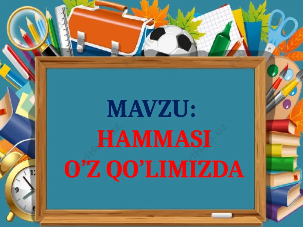dedi. mulohaza uchun ruknida berilgan “101 nafar o’zbek askarining jasorati” hikoyasini o’qing va savollarga javob yozing savollar: 1. 101 nafar o‘zbek harbiy asirlari qanday qilib fashizm ustidan qozonilgan g‘alabaga hissa qo‘shdi? 2. nima deb o‘ylaysiz, nima uchun hech kim nonga tashlanmadi? 3. o‘zbeklardagi qaysi insoniy fazilatlar mahalliy aholining ruhini ko‘ tarib, vatanparvarligini mustahkamladi? tashakkur e’tiborin-giz uchun image1.jpeg image2.jpeg image3.jpeg image4.jpeg image5.jpeg image6.jpeg image7.jpeg image8.jpeg image9.jpeg image10.jpeg image11.jpeg image12.jpeg image13.jpeg image14.jpeg image15.jpeg image16.jpeg image17.jpeg