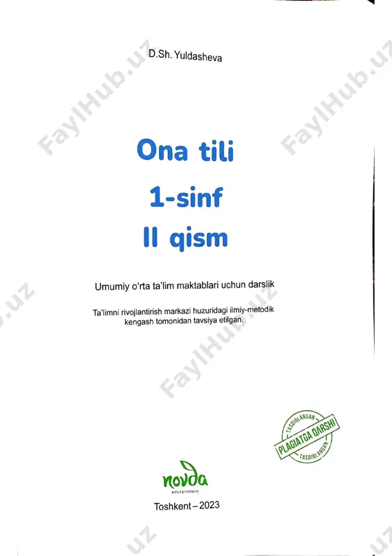 ona tili 1-sinf 2-qism shodiyeva bahora to'liq darslik - Page 2