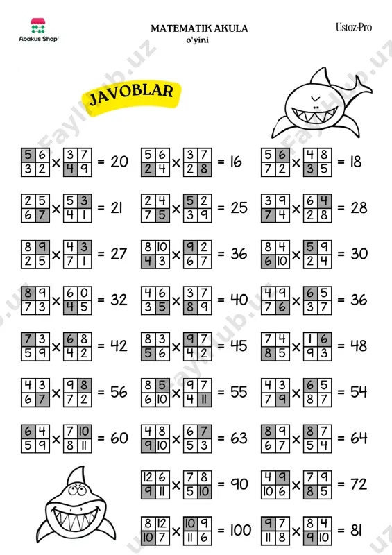 matematik akula mashg'uloti - ustozpro - Page 2