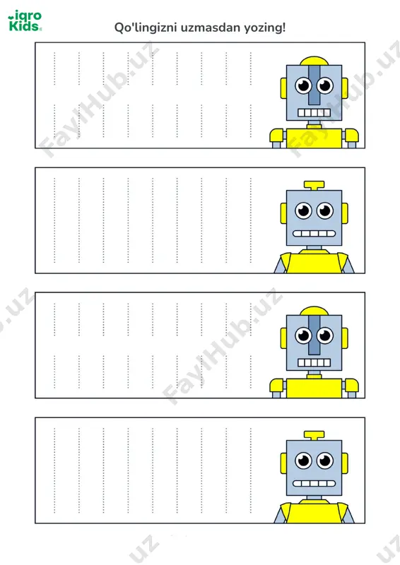 robot bilan uzmasdan yozamiz - iqrokids - Page 2