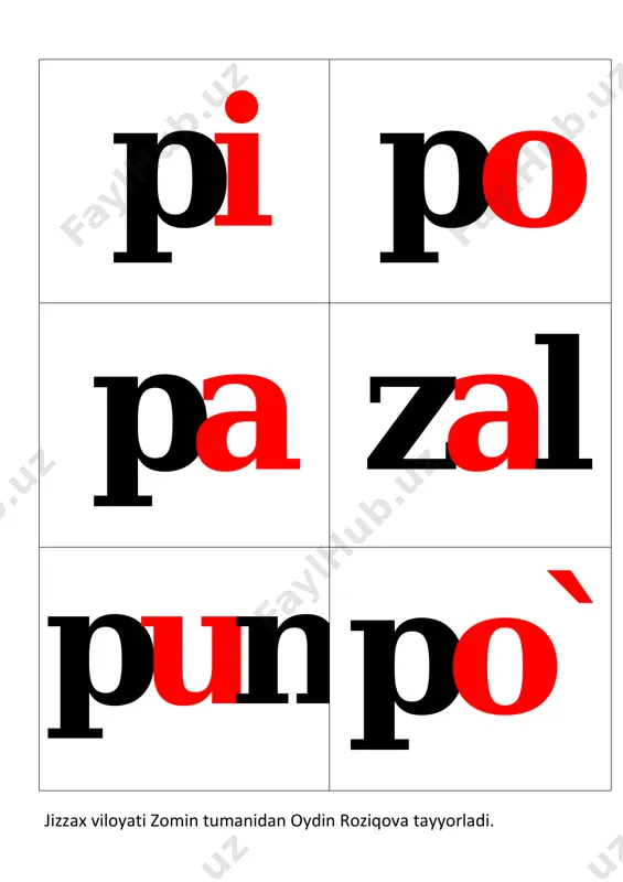p mavzusiga oid so`zlar,bo`ginlar - Page 2